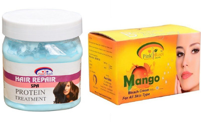 

Pink Root Mango Bleach 250gm, Hair Repair Spa 500ml(Set of 2)