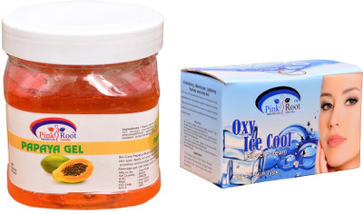 

Pink Root Oxy Ice Cool Bleach 250gm, Papaya Gel 500ml(Set of 2)