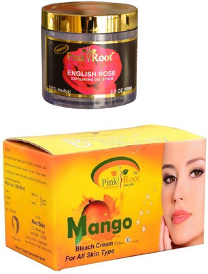 Pink Root Mango Bleach 250gm, English Rose 100gm(Set of 2)