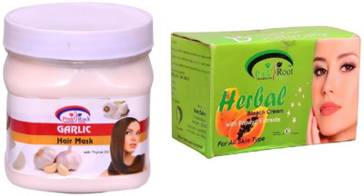 

Pink Root Herbal Bleach 250gm, Garlic Hair Mask 500ml(Set of 2)