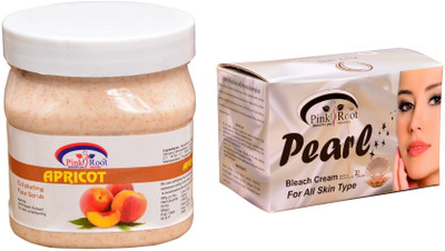 

Pink Root Pearl Bleach 250gm, Apricot Scrub 500ml(Set of 2)