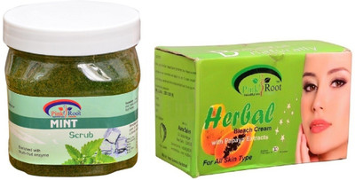 

Pink Root Herbal Bleach 250gm, Mint Scrub 500ml(Set of 2)