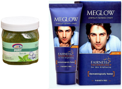 

Pink Root Mint Scrub 500ml and Meglow Premium Fairness Cream SPF-15(Set of 2)