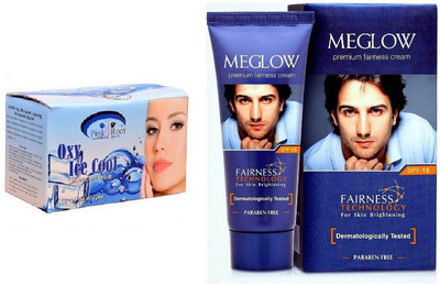 

Pink Root Oxy Ice Bleach 250g and Meglow Premium Fairness Cream SPF-15(Set of 2)
