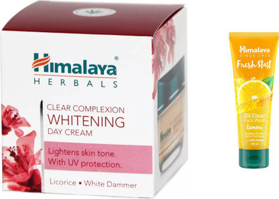 

Himalaya Clear Complexion Whitening Day Cream, Fresh Start Oil Clear lemon Face Wash(Set of 2)