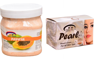 

Pink Root Pearl Bleach 250gm, Papaya Scrub 500ml(Set of 2)