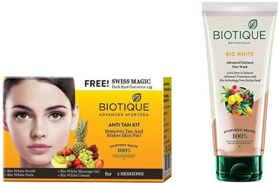 

BIOTIQUE BIO Bio Anti Tan Facial Kit, Bio White Advanced Fairness Face Wash(Set of 2)