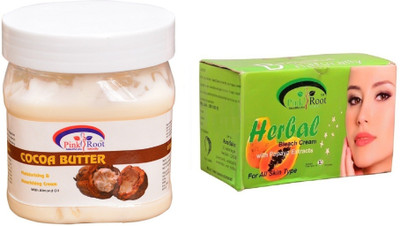 

Pink Root Herbal Bleach 250gm, Cocoa Butter Cream 500ml(Set of 2)
