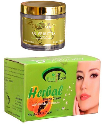 

Pink Root Herbal Bleach 250gm, Olive Butter Cream 100gm(Set of 2)