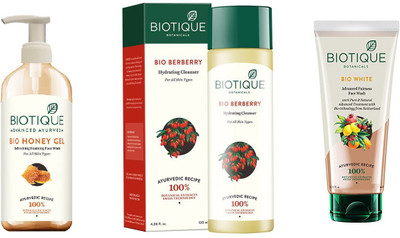 

BIOTIQUE BIO Bio Honey Gel Face Wash, Bio Berberry Hydrating Cleanser, Bio White Advanced Fairness Face Wash(Set of 3)
