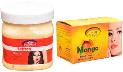 

Pink Root Mango Bleach 250gm, Saffron Scrub 500ml(Set of 2)