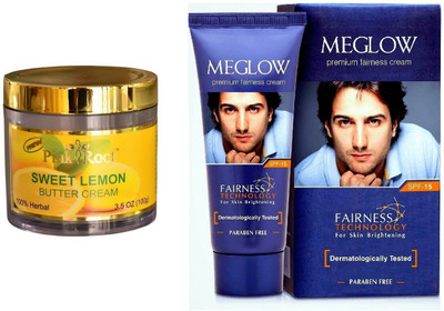 

Pink Root Sweet Lemon Butter Cream 100gm and Meglow Premium Fairness Cream SPF-15(Set of 2)