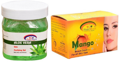 

Pink Root Mango Bleach 250gm, Aloe Vera Gel 500ml(Set of 2)