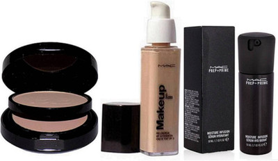 

PROFESSIONAL KIT Two Way Compact & Mac Prep+prime Moisture Infusion Serum Hydratant & Makeup Prolongwear Foundation(Set of 3)