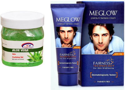 

Pink Root Aloe Vera Gel 500ml and Meglow Premium Fairness Cream SPF-15(Set of 2)
