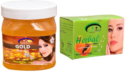 

Pink Root Herbal Bleach 250gm, Gold Leaf Gel 500ml(Set of 2)