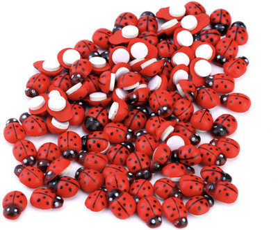

iDream Red Colourful Wooden Ladybug For Decoration Scrapbook Garden DIY (Pack of 40) - 50 g