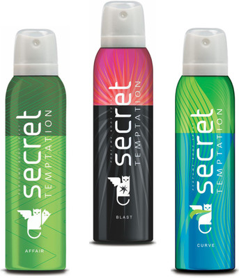 

Secret Temptation Affair, Blast & Curve Deodorant Spray - For Women(450 ml, Pack of 3)