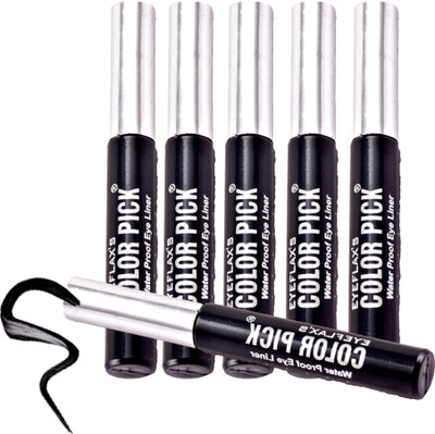 

Eyeflax's Colorpick Waterproof Eyeliner Black, 8 ml (Pack of 6) 48 ml(Black)