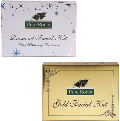 

Pure Roots DIAMOND FACIAL KIT 100 GM.+GOLD FACIAL KIT 100 GM. 100 g(Set of 2)