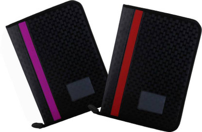 

OMG Faux Leather File Folder Combo(Set Of 2, Black, Red)