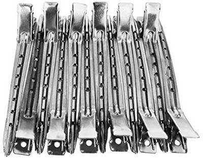 

Osking Steel Silver Salon Hair styling Section Clips for women and girls (Set of 12 Pcs) Hair Clip(Silver)