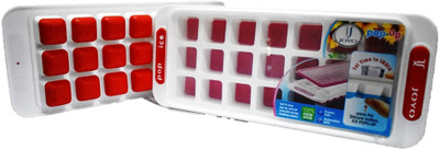 JOYO Red Plastic Ice Cube Tray(Pack of2)