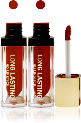 

Seven cosmetics makeup HD long lasting lady liquid matte lip gloss lipstick fashion color set of 2(l maroon,red, 10 g)