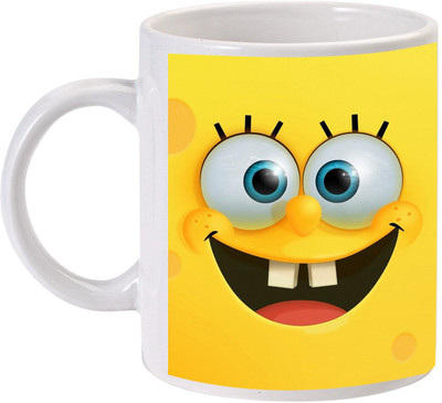 MUGKIN S01 SpongeBob SquarePants light Ceramic Coffee Mug(350 ml)