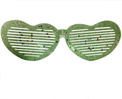 

Funcart Jumbo Glitter Shutter Heart Glasses - Green