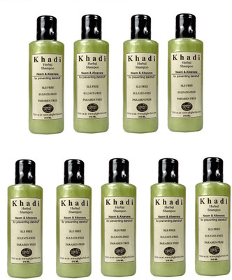 

Khadi Neem & Aloevera Dandruff Shampoo SLS & Paraben Free (210 ml) Pack of 9(210 ml)