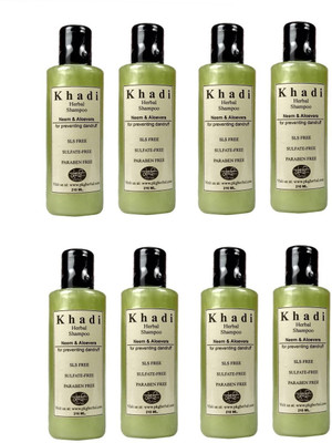 

Khadi Neem & Aloevera Dandruff Shampoo SLS & Paraben Free (210 ml) Pack of 8(210 ml)