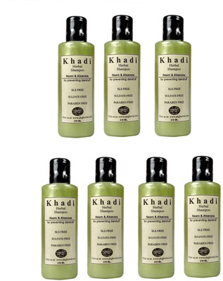 

Khadi Neem & Aloevera Dandruff Shampoo SLS & Paraben Free (210 ml) Pack of 7(210 ml)