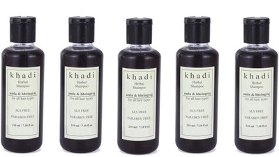 

Khadi Amla & Bhringraj Shampoo, SLS, Sulfate & Paraben Free (210 ml) Pack of 5(210 ml)