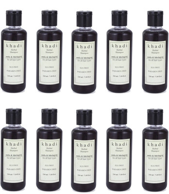 

Khadi Amla & Bhringraj Shampoo, SLS, Sulfate & Paraben Free (210 ml) Pack of 10(210 ml)
