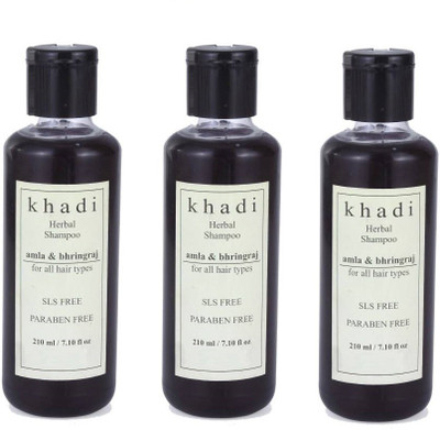 

Khadi Amla & Bhringraj Shampoo, SLS, Sulfate & Paraben Free (210 ml) Pack of 3(210 ml)