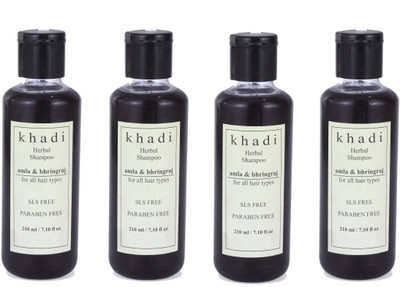 

Khadi Amla & Bhringraj Shampoo, SLS, Sulfate & Paraben Free (210 ml) Pack of 4(210 ml)