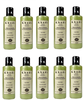 

Khadi Neem & Aloevera Dandruff Shampoo SLS & Paraben Free (210 ml) Pack of 10(210 ml)