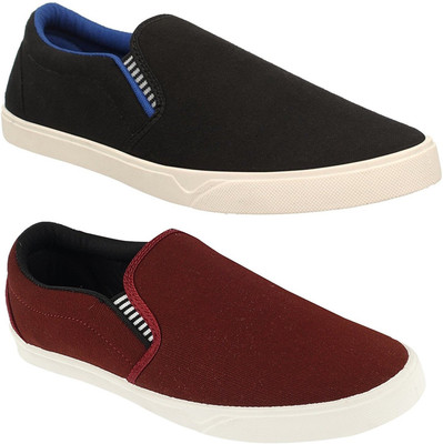 

Pexlo Combo pack of 2 Casual Shoes (Loafers and Moccasins Shoes) Slip On Sneakers For Men(Multicolor, Maroon::black::blue