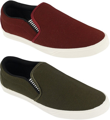 

Pexlo Combo pack of 2 Casual Shoes (Loafers and Moccasins Shoes) Slip On Sneakers For Men(Multicolor, Maroon::green