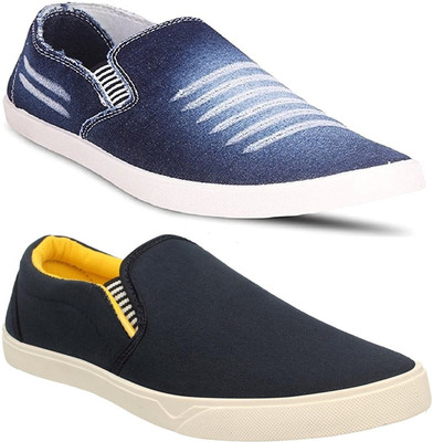 

Pexlo Combo pack of 2 Casual Shoes (Loafers and Moccasins Shoes) Slip On Sneakers For Men(Multicolor, Black::dark blue