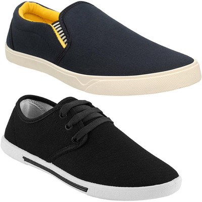 

Pexlo Combo pack of 2 Casual Shoes (Loafers and Sneakers Shoes) Casuals For Men(Multicolor, Black::yellow