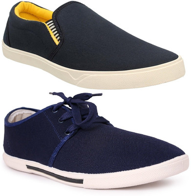 

Pexlo Combo pack of 2 Casual Shoes (Loafers and Sneakers Shoes) Casuals For Men(Blue