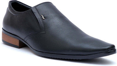 

Hitz Hitz Men's Black Genuine Leather Slip On Formal Shoes Slip On For Men(Black