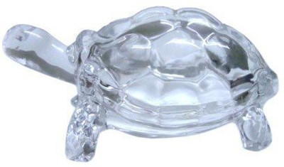 dtc Vastu Feng Shui Three Tiered Crystal Tortoise Kachua Decorative Showpiece  -  7 cm(Glass, Clear)