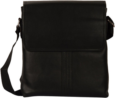 

Shopigator Men & Women Black PU Sling Bag