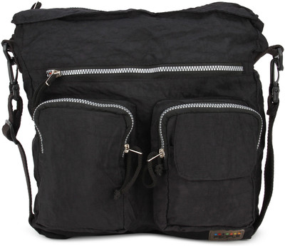 

People Women Casual Black Polyester Sling Bag