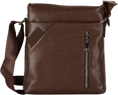 

Shopigator Men & Women Brown PU Sling Bag