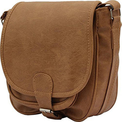 

Uno Covers Girls Tan PU, Rexine Sling Bag