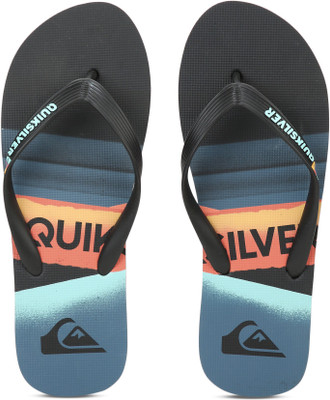 

Quiksilver Flip Flops, Black/orange/blue
